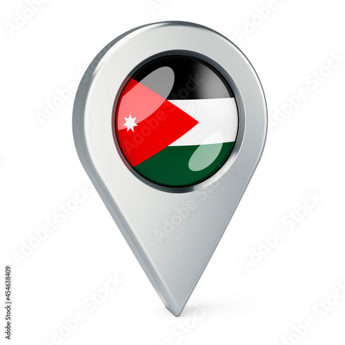 Free Download Map pointer with flag of Jordan, 3D rendering - GFXLoad