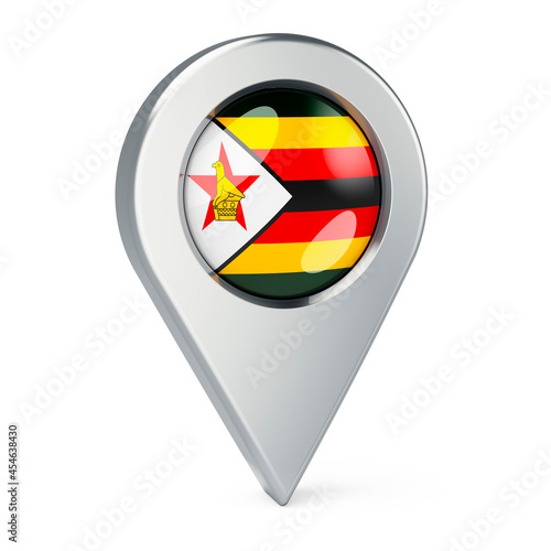 Map pointer with flag of Zimbabwe, 3D rendering Free Download Map pointer with flag of Zimbabwe, 3D rendering - GFXLoad