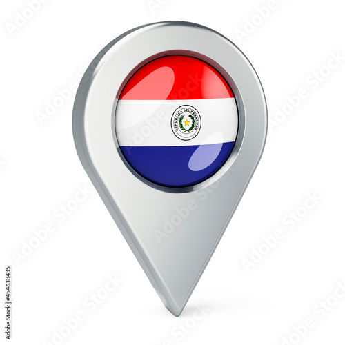Free Download Map pointer with flag of Paraguay, 3D rendering - GFXLoad