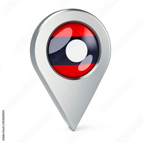 Map pointer with flag of Laos, 3D rendering Free Download Map pointer with flag of Laos, 3D rendering - GFXLoad