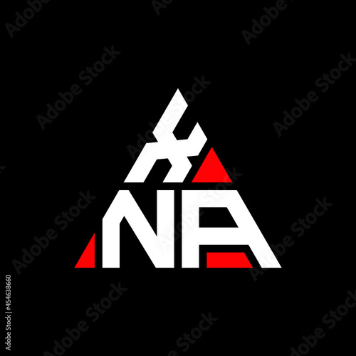 XNA triangle letter logo design with triangle shape. XNA triangle logo design monogram. XNA triangle vector logo template with red color. XNA triangular logo Simple, Elegant, and Luxurious Logo. XNA  photo