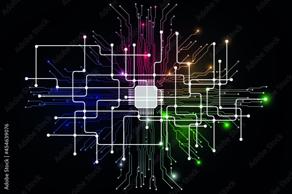 Abstract technology chip processor background circuit board and html ...