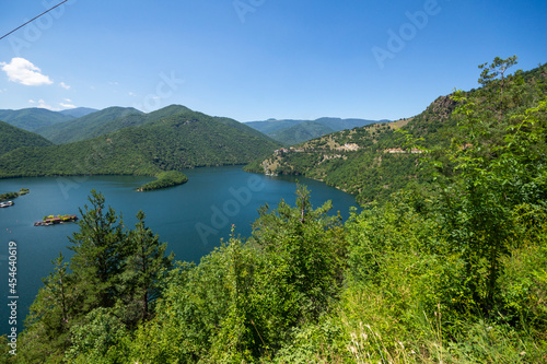 Landscape of Vacha (Antonivanovtsi) Reservoir, Bulgaria