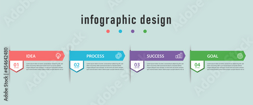 Design for business concept. Can be used for info graphics, flow charts, presentations, web sites, banners, label template with infographic . 4 options or steps.
