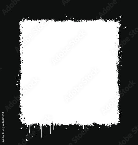 Frame with paint splatter  Black and white  Halloween