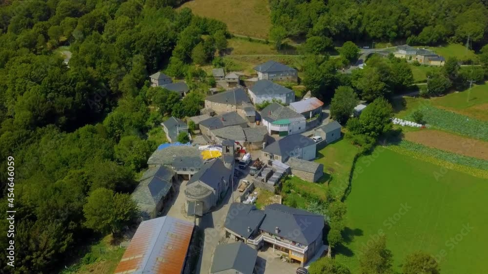 aerial images of a mountain town of medieval origin in the caurel mountains, lugo.camino de santiago aerial images of a mountain town of medieval origin in the caurel mountains, lugo.camino de santiago