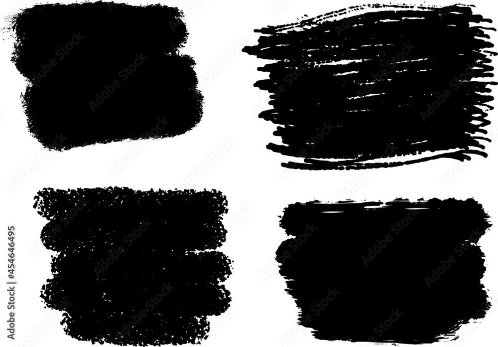 Black ink vector brush strokes. Vector black paint, ink brush stroke, brush, line or texture. Dirty artistic design element, box, frame or background for text.
