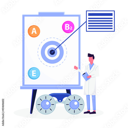 World sight day banner. A team of ophthalmologists checks the vision. Flat vector illustration.