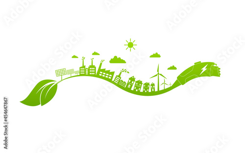 Ecology concept and Environmental ,Banner design elements for sustainable energy development, Vector illustration