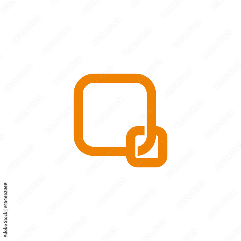 letter q two square overlapping line logo vector letter q two square overlapping line logo vector