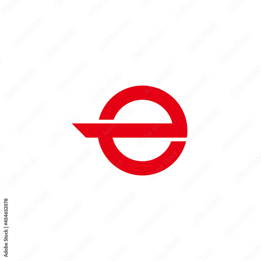 letter e simple circle geometric red logo vector letter e simple circle geometric red logo vector