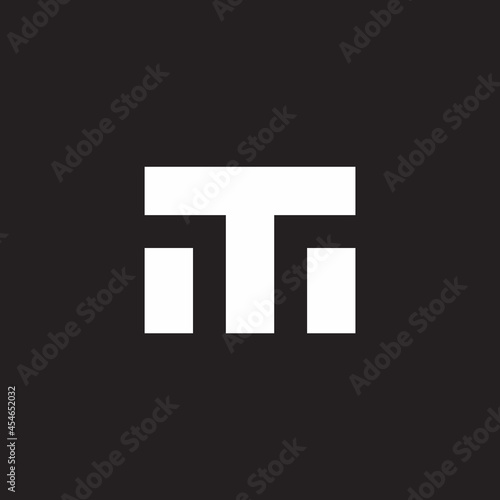 letter tm simple geometric basic shape logo vector