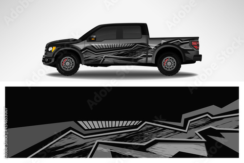 Wrap car vector design decal. Graphic abstract line racing background design for vehicle  race car  rally  adventure livery camouflage.