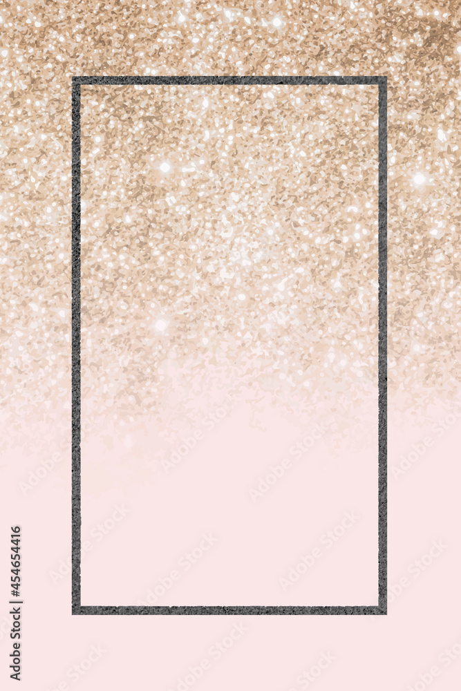 Fototapeta premium Black glittery rectangle frame vector