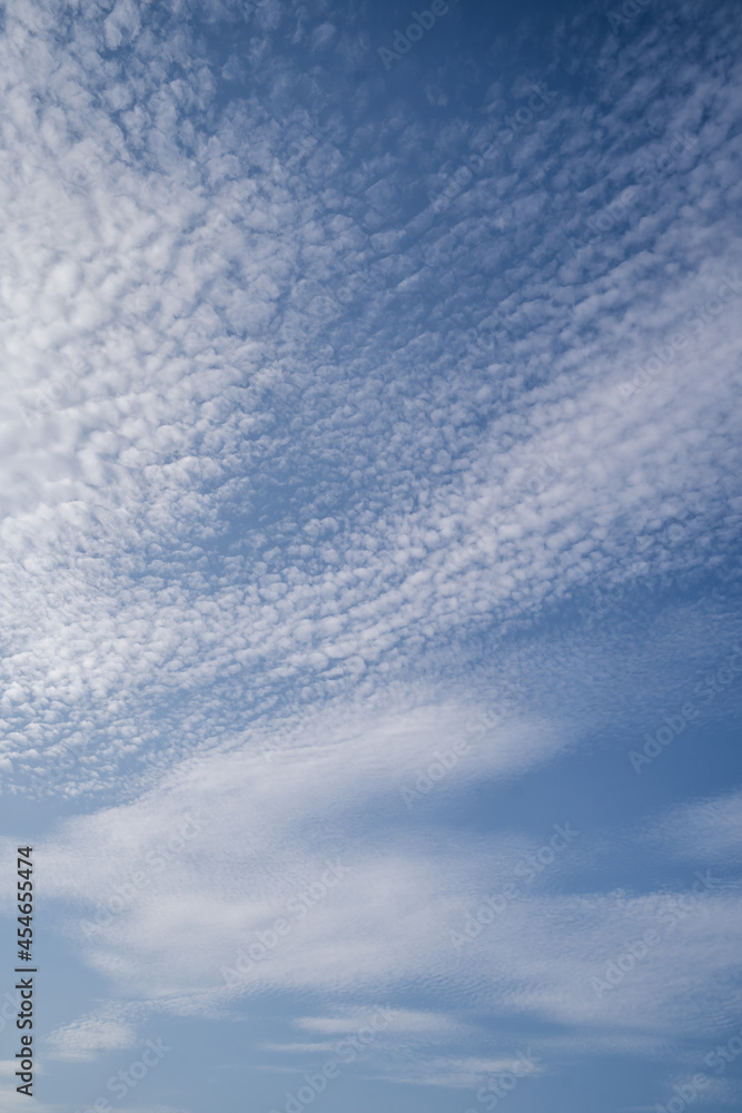 Natural background with blue sky and white clouds.