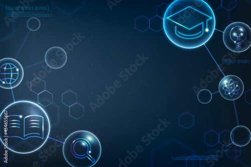 Geometric science education background vector in gradient blue digital remix