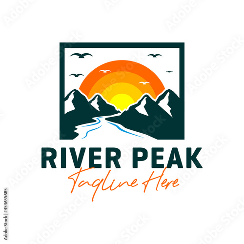 mountain river inspiration illustration logo design