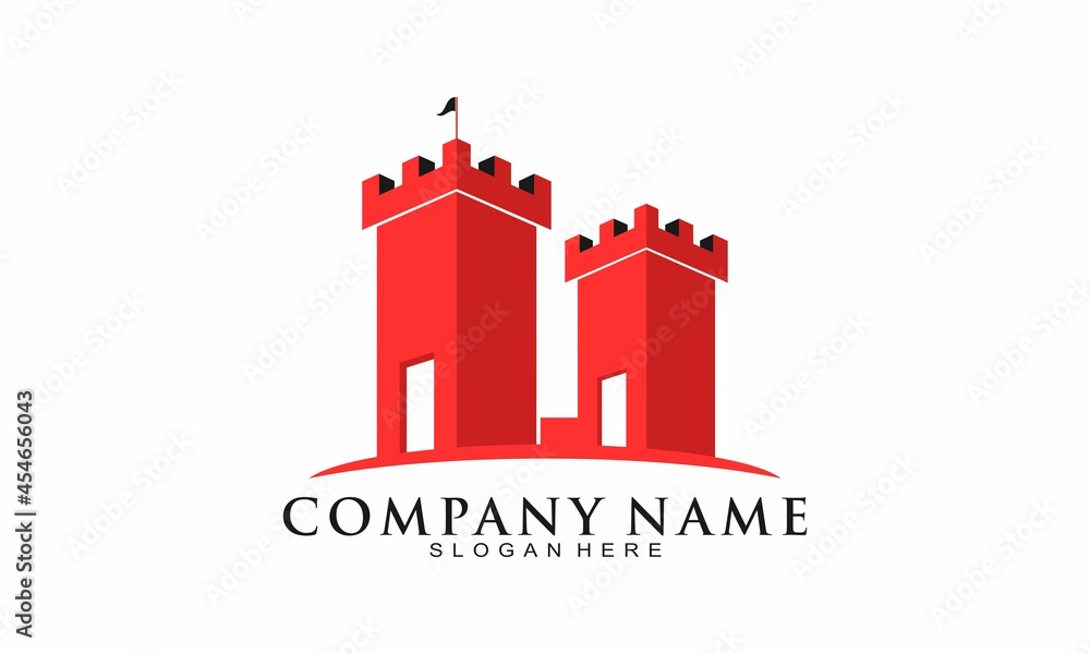 Red castle vector logo Red castle vector logo