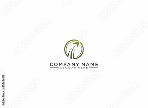 logo for a growing startup or company with an illustration of an upward speed reflecting rapid development