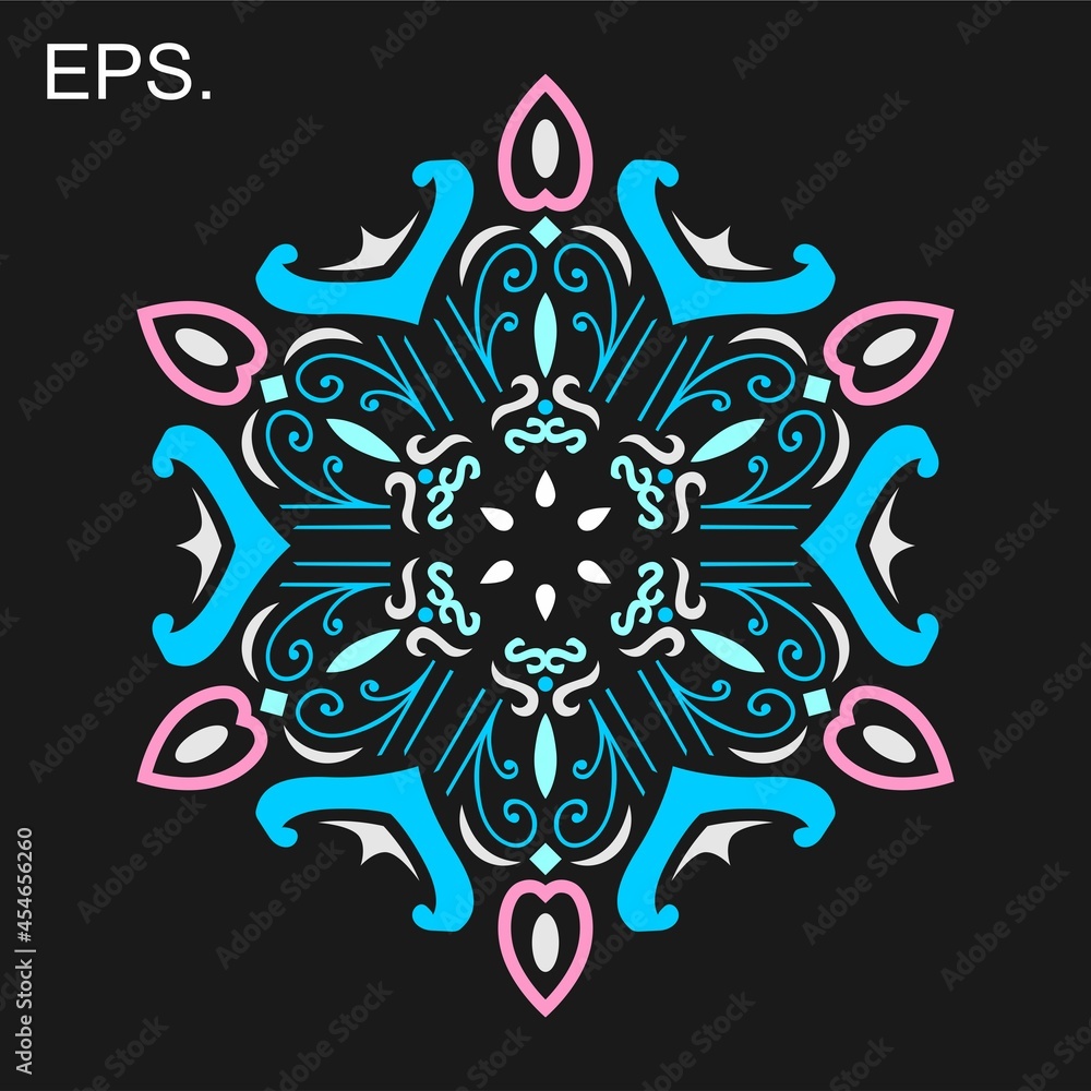 Obraz premium Modern mandala art vector design with a beautiful mix of colors, suitable for all advertising design needs, both for business card designs, banners, brochures and others. EPS format files