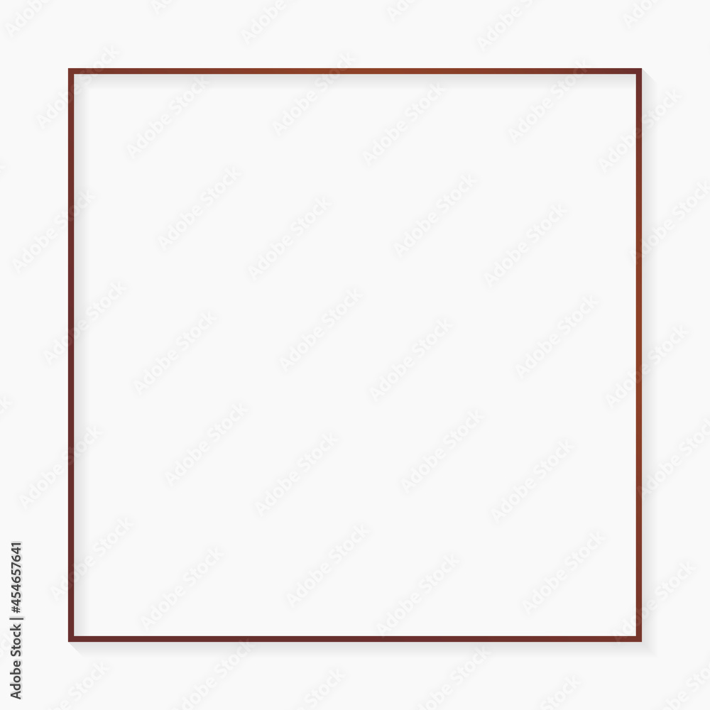 Square bronze frame on white background vector Square bronze frame on white background vector