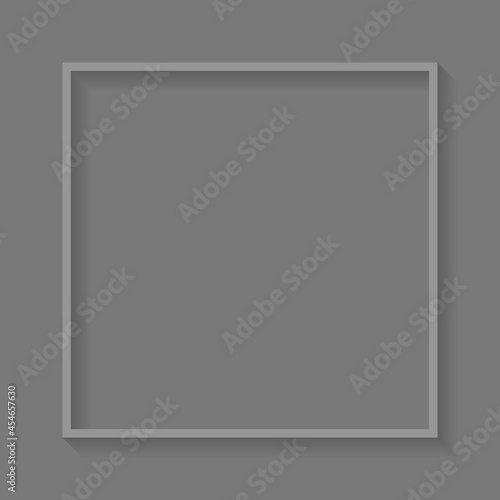 Square gray frame on light gray background vector