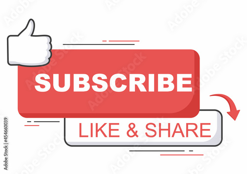 Subscribe, Share, Bell Notification Icon Button Background Vector Illustration with Add To Your Design for Youtube, Blogging, Promotion. Social Media Post