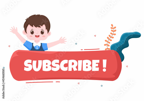 Wallpaper Mural Subscribe, Share, Bell Notification Icon Button Background Vector Illustration with Cute Cartoon Character Flat Design for Youtube, Blogging, Promotion. Social Media Post Torontodigital.ca