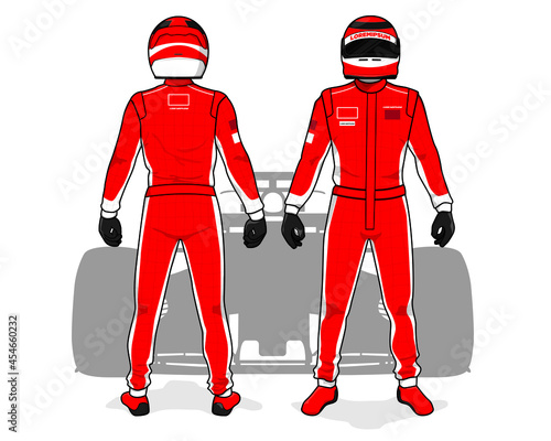 Racing driver uniform template mockup design