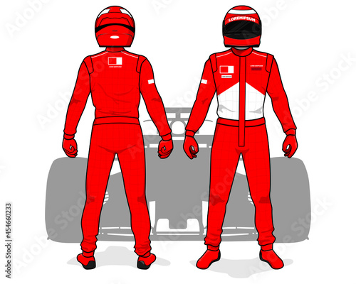 Racing driver uniform template mockup design