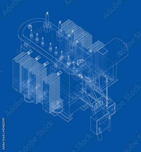 High-voltage transformer. Vector