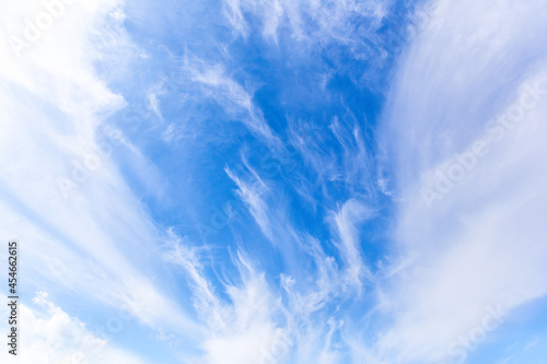 Cirrus clouds on the blue sky