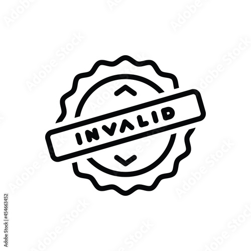 Black line icon for invalid