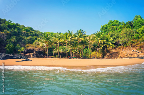 Paradise beach, Gokarna, beautiful seascape with empty beaches and clean sand