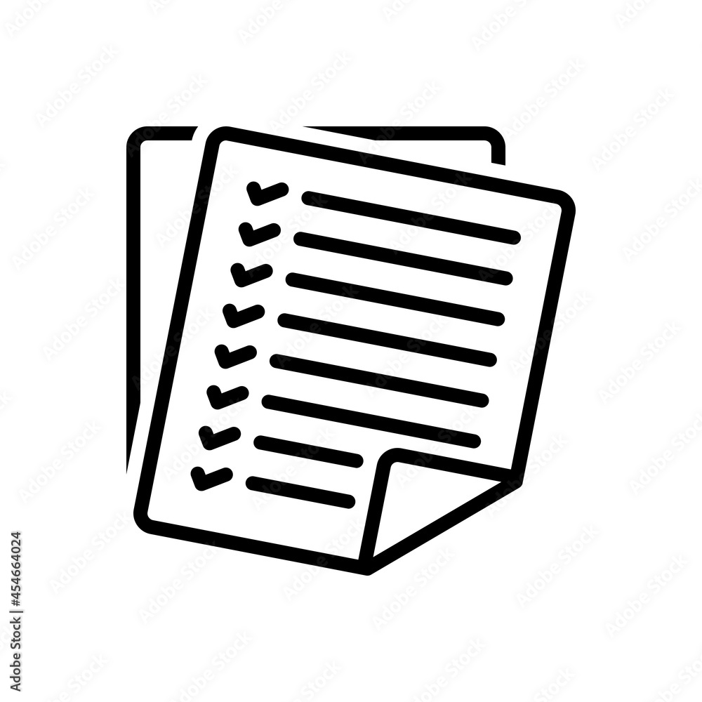 Black line icon for tasks Black line icon for tasks