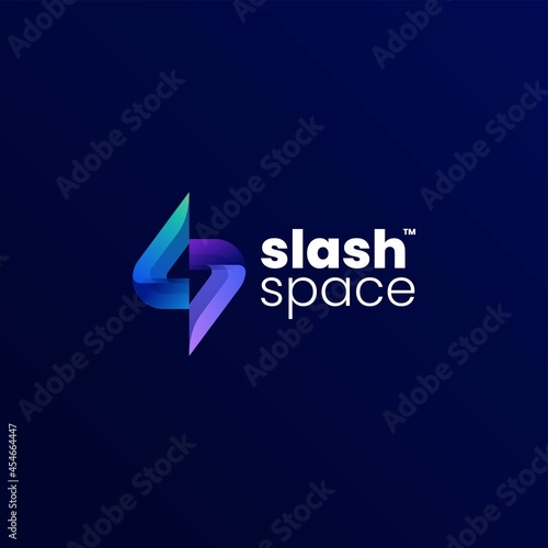 Vector Logo Illustration Business Gradient Colorful Style.