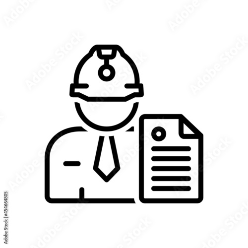 Black line icon for contractors
