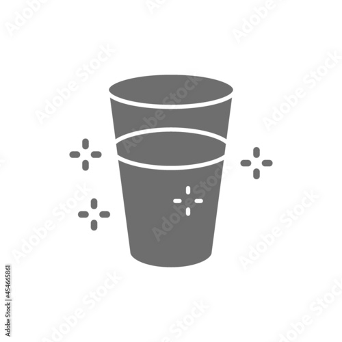 Glass of water grey icon. Isolated on white background