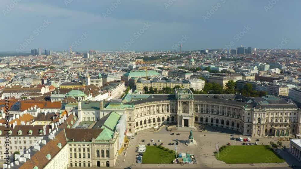 Aerial View of The Hofburg Palace in Vienna, Austria. Summer Establishing Shot Aerial View of The Hofburg Palace in Vienna, Austria. Summer Establishing Shot