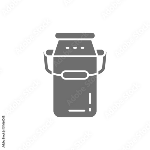 Can container for milk grey icon. Isolated on white background