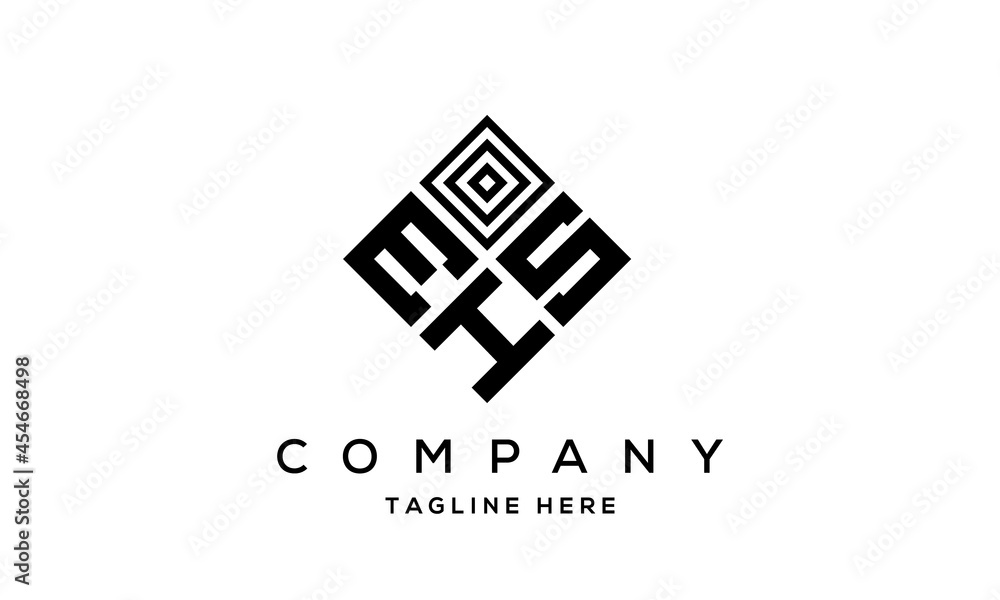 ESH square three latter logo vector ESH square three latter logo vector