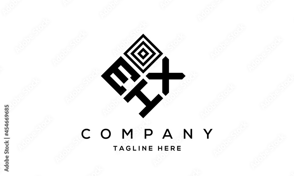 Fototapeta premium EXH square three latter logo vector