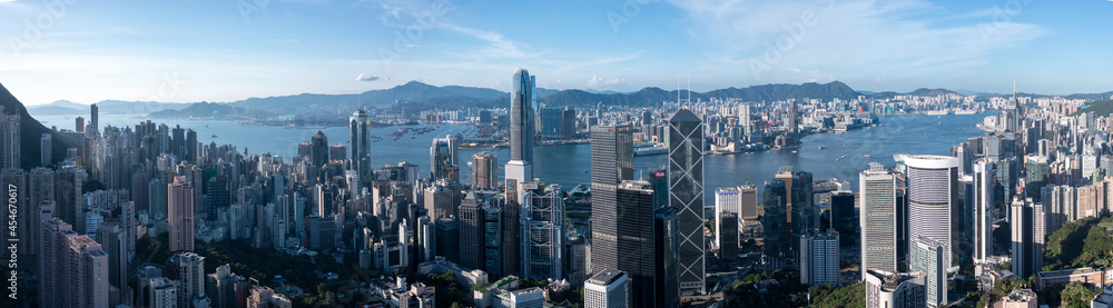 Fototapeta premium panorama of hong kong from drone