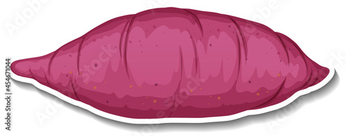 Purple sweet potato sticker on white background