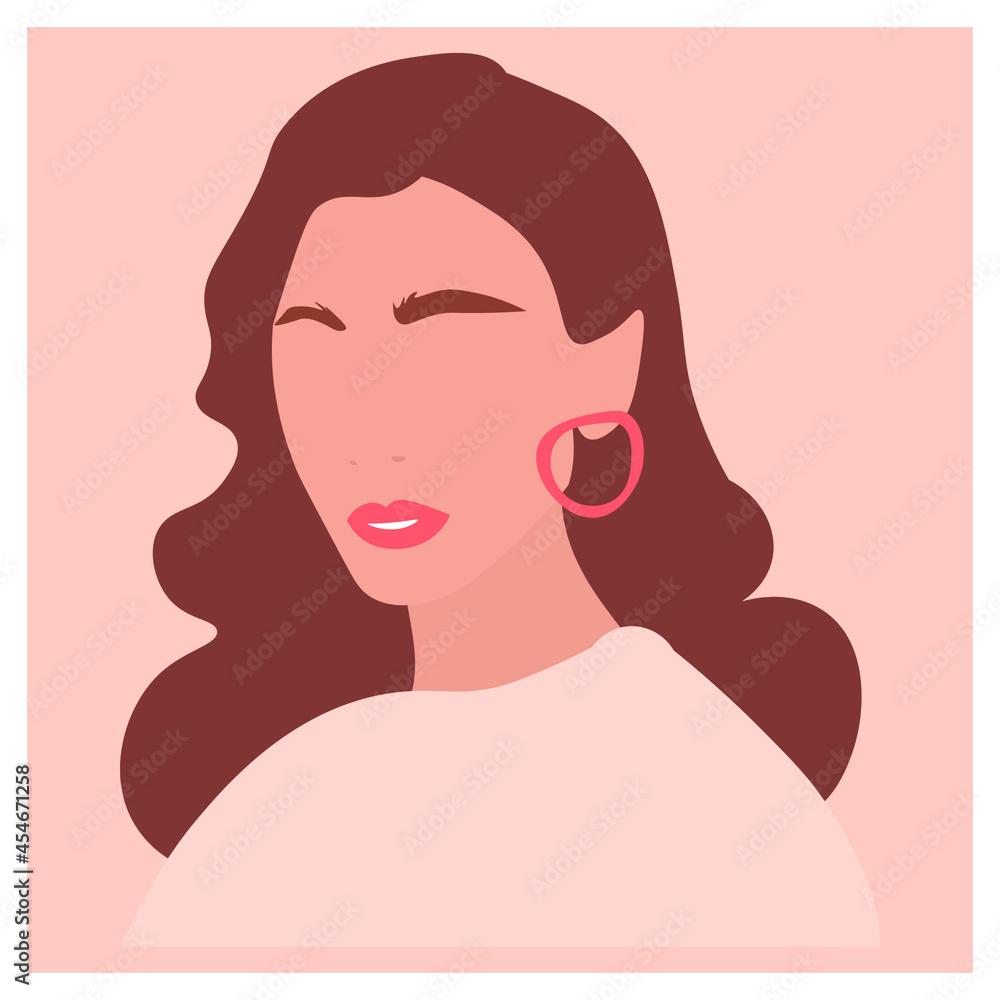 Illustration Woman Black White And Asian Silhouette Cute Vector Cartoon Illustration Woman Black White And Asian Silhouette Cute Vector Cartoon