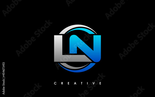 LN Letter Initial Logo Design Template Vector Illustration photo