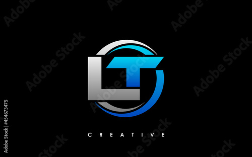 Plakat w ramie LT Letter Initial Logo Design Template Vector Illustration