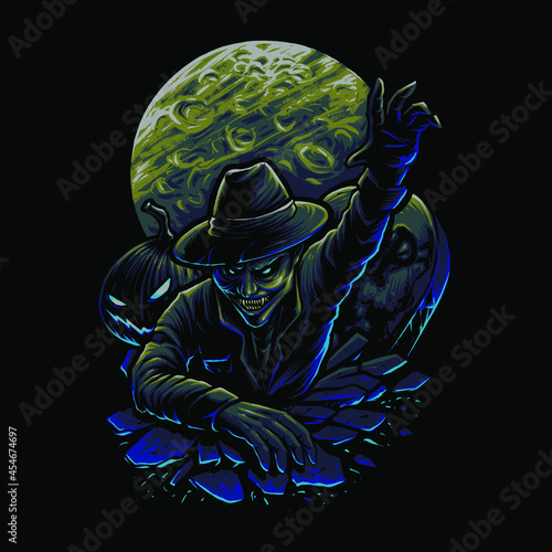 the vampire attack illustration vector