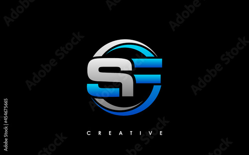 SF Letter Initial Logo Design Template Vector Illustration