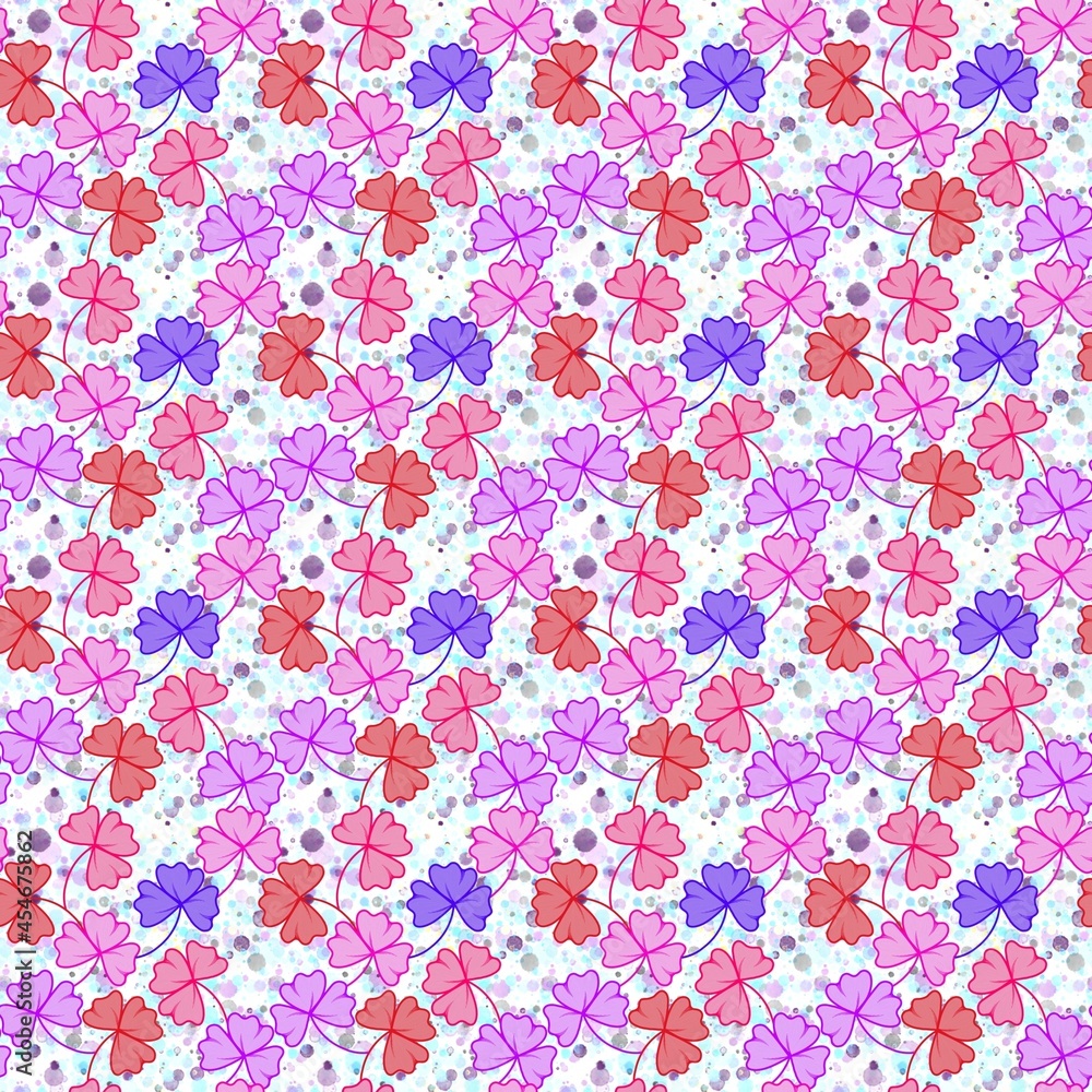 Seamless pattern of flowers with pastel colours and decorative background Seamless pattern of flowers with pastel colours and decorative background